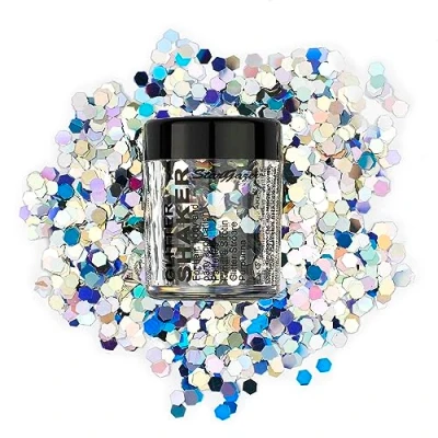 Image of Stargazer Chunky glitter Shaker, Holo. Cosmetic for use on the eyes, lips, face, body, hair and nails.