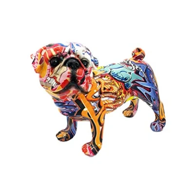 Image of Lesser &amp; Pavey Standing Male Graffiti Pug Figurine Unique Street Art Finish Collectable Ornament for Dog Lovers and Animal Collectors