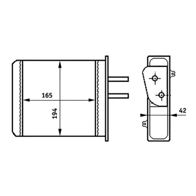 Image of 0000046721212, 0046721212, 46721123, 46721212, 46722095 Heat Exchanger MAHLE ORIGINAL AH 159 000S FIAT: Punto I Hatchback