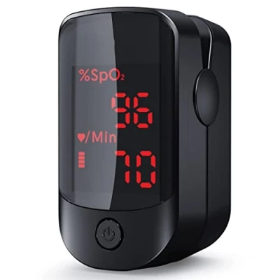 Image of Pulse Oximeter Portable Finger Heart Rate Monitor Oxygen Saturation with Two Way OLED Display(Includes Batteries and Lanyard)