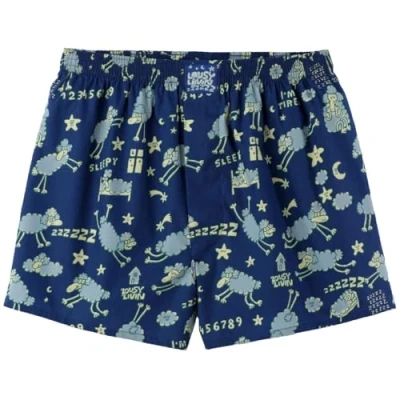 Image of Lousy Livin Sheep Boxer Shorts, Blue (true blue), L