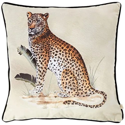 Image of Evans Lichfield Kibale Leopard Cushion Cover, Multi, 50 x 50cm