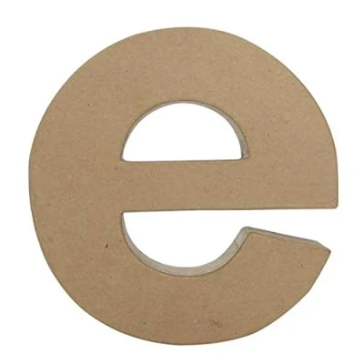 Image of Décopatch Ref AC398O Papier Maché Alphabet Funny Lowercase Letter &quot;E&quot; Fun to Decorate Using Papers, Glue &amp; Varnish, 5 x 22 23cm Brown