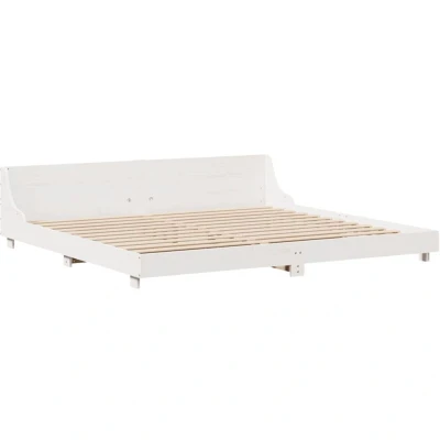 Image of vidaXL Bed Frame without Mattress White 180x200 cm Super King Solid Wood Pine