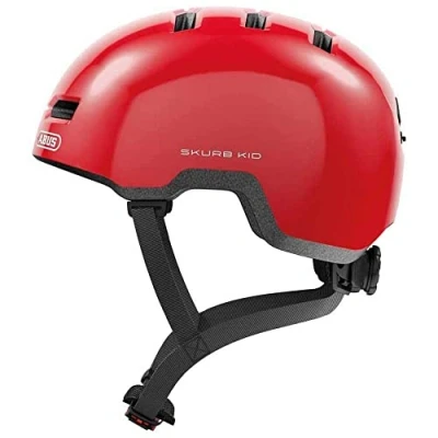 Image of ABUS children&#039;s helmet Skurb Kid robust bike in skate style with room for a ponytail and various designs girls boys red, size M