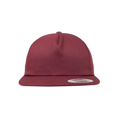 Image of Flexfit Unstructured 5PANEL Snapback Cap, Size: One Size, Maroon