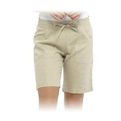 Image of LADIES CASUAL LINEN SHORTS (14, Stone)