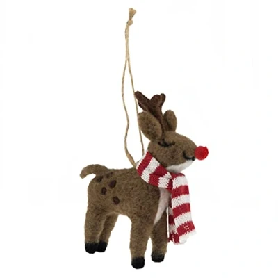 Image of Trimits Needle Felting Craft Kit, Christmas, Includes Roving Wool Stuffing Instructions, Reindeer
