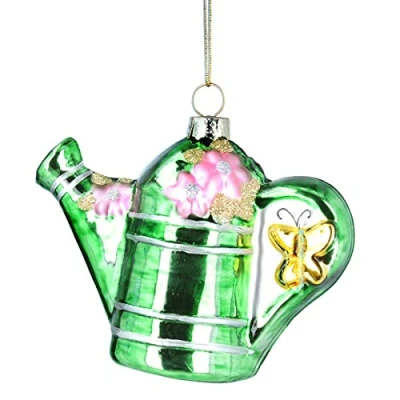 Image of Gisela Graham Watering Can Glass Tree Decoration