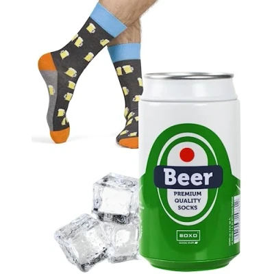 Image of soxo Beer Lover Gifts Socks Men Mens Cotton Sock Colourful Funky Gift Men&#039;s Presents 6.5 10.5 Lager 1 Pair