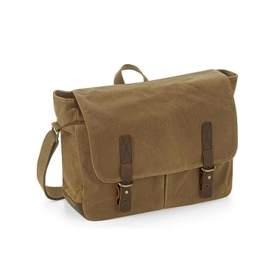 Image of Quadra Heritage Waxed Canvas Messenger Desert Sand