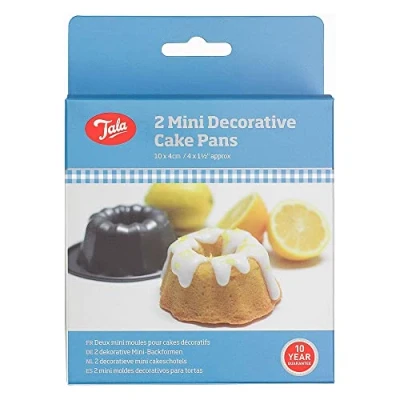 Image of Tala Everyday 10A11615 Non Stick Set of 2 Mini Muffin Pans, Carbon Steel, Grey ,14cm x 12cm