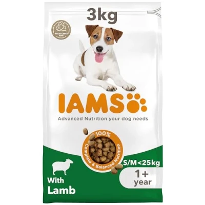 Image of IAMS Complete Dry Dog Food for Adult 1+ Small and Medium Breeds with Lamb 3 kg