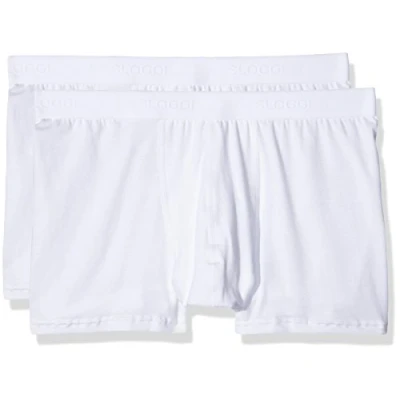 Image of 2 Pack White 24/7 Basic Natural Cotton Boxer Shorts Men&#039;s 34 Mens Sloggi