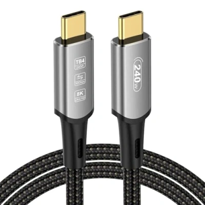 Image of USB 4 Cable 1M, C to Support 8K Display 40Gbps Data Transfer 240W Charging Cable, 8K@60Hz PD 3.1 Compatible with Thunderbolt and C, for iPhone 15 Pro MacBook SSD Hub Docking