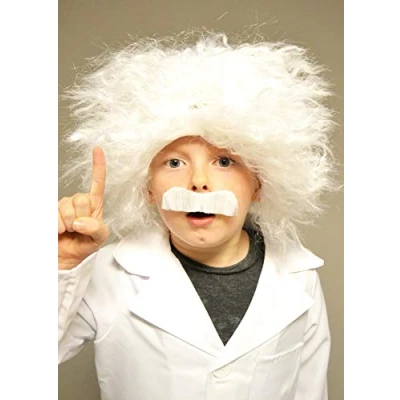 Image of Childrens Einstein Style Boys Mad Scientist Wig and Moustache