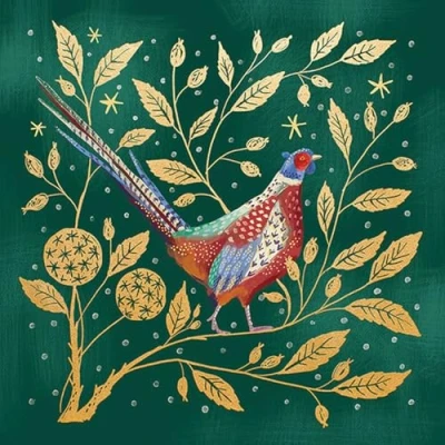 Image of Marie Curie Charity Golden Pheasant Christmas Cards Pack of 10 With Envelopes