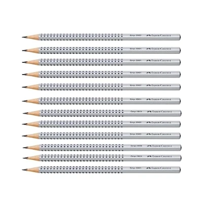 Image of Faber Castell Grip 2001 205044 Pencil HB Hardness Pack of 12