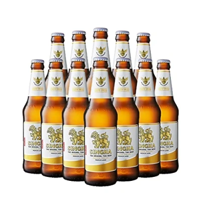 Image of SINGHA Premium Thai Lager Beer 330ml x 12 Bottles