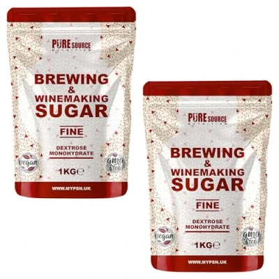 Image of Pure Source Nutrition Brewing Sugar (Glucose) 1KG x 2 = 2KG Home Brew Beer, Lager, Cider, Wine, Spirits Kits, Beer Brewing, Wine Making
