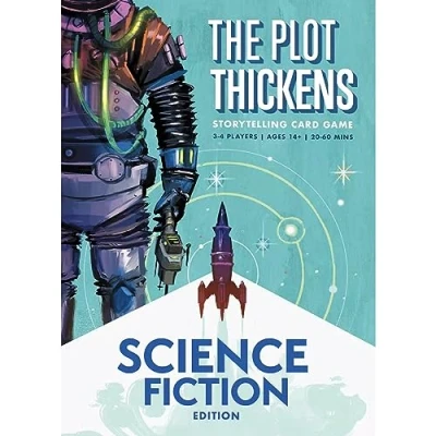 Image of Bright Eye Games The Plot Thickens: Science Fiction Edition Card Game Ages 14+ 3 4 Players 20 60 Minutes Playing Time