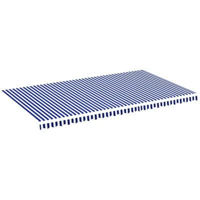 Image of vidaXL Replacement Fabric for Awning Blue and White 6x3.5 m