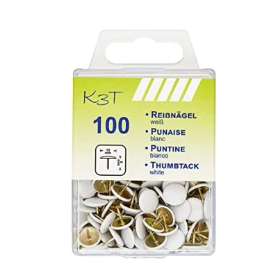 Image of K3T Drawing pin, Brass Plastic, White, Einheitsgröße
