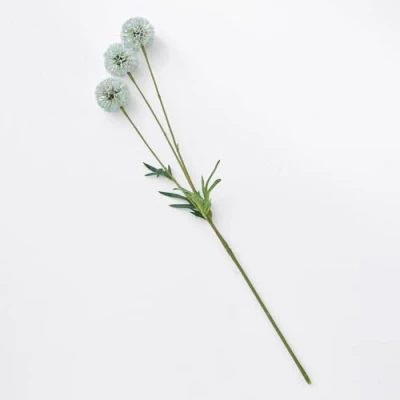 Image of BLOOM Artificial Single Allium Spray Stem Faux Silk Flowers, Rustic Wedding Flowers &amp; Decorations, Fake Foliage Flower Stems, Indoor Floral Botanical Home Decor Measures L73.5cm