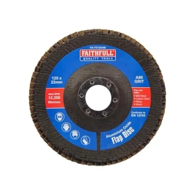 Image of Faithfull Sanding Flap Disk Amuninium Oxide 80 Grit (Medium) 215mm (5&quot;) For Angle Grinders