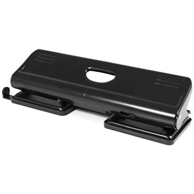 Image of PAVO Premium &quot;22 Sheet Capacity&quot; 4 Hole Puncher with Lock Black