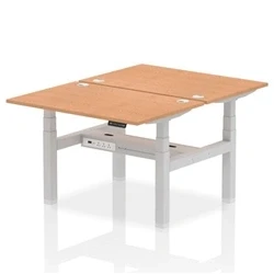 Image of Air B2B 1200x800mm Height Adjustable 2P Bench Desk CP Oak/Silver