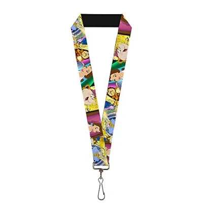 Image of Buckle Down Unisex Adult&#039;s Lanyard 1.0 Beauty &amp; The Beast Be Our Guest Scenes Key Chain, Multicolor, One Size