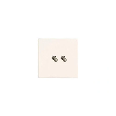 Image of Varilight 2G 1 or 2W 10A Classic Toggle Switch Dimension Screwless Premium White XDQT2S