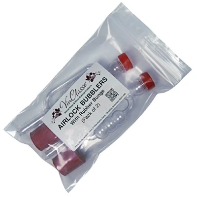 Image of VinClasse Airlock Bubblers Including Bungs Pack of 2