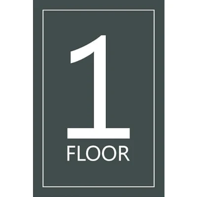Image of 1st floor, grey informational sign Self adhesive sticker (200mm x 150mm)