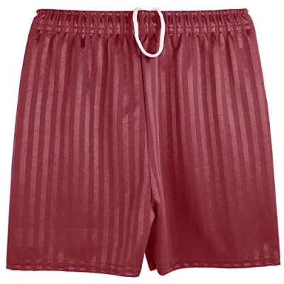 Image of Kentex Online Boys Girls Unisex Shadow Stripe Gym Sports Football Games School PE Shorts (XXL (11 12 Years), Maroon)