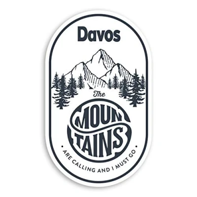 Image of 2 x 10cm Davos Switzerland Vinyl Stickers Mountains Ski Luggage Sticker #30961 (10cm Tall)