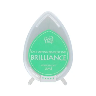 Image of Tsukineko Pearlescent Lime Brilliance Dew Drop Ink Pad, Green