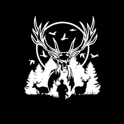 Image of MACMRD Car Stickers 20 * 20Cm Personality Creative Deer Hunter Vinyl Decals Motorcycle Decorative Waterproof