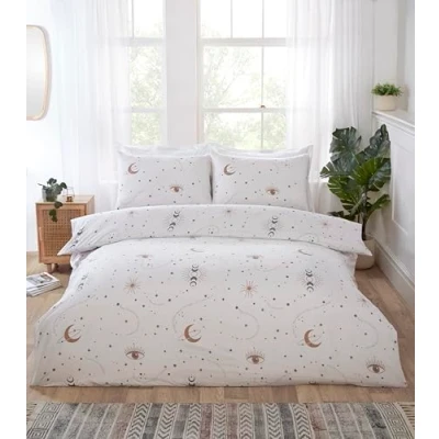 Image of Rapport home Manifesting Duvet Cover Set Single White Constellation Bedding