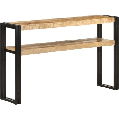 Image of vidaXL Console Table 120x30x75 cm Rough Mango Wood
