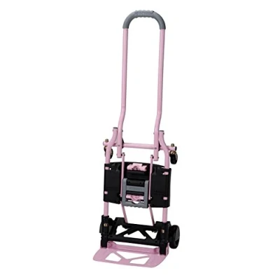 Image of Cosco 12222PNG1E Shifter Multi Position Heavy Duty Folding Hand Truck and Dolly, Pink, Pack of 1