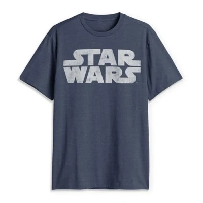 Image of STAR WARS Men&#039;s Simplest Logo Graphic Tee Shirt, Navy Heather, XXXXL