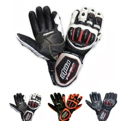 Image of D MOTO Motorcycle Motorbike Leather Gloves Waterproof Winter CE Apporved Road Racing, Cycling, Climbing, Motocross (White Black, XL)