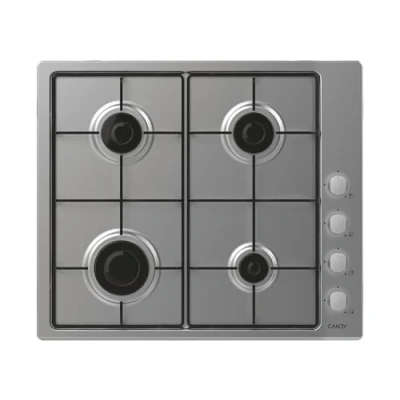 Image of CANDY CHW6LX Stainless Steel Gas Hob 4 Burners, Electromagnetic Safety, Connectivity hon, Dimensions, 7750W,