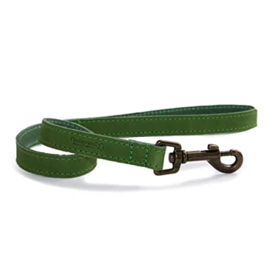 Image of Ancol Timberwolf Leather Lead Green 60cmx19mm