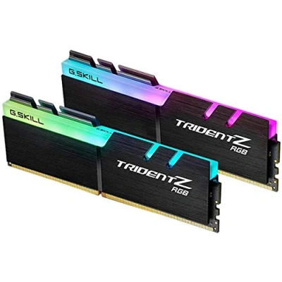 Image of G.SKILL F4 3200C16D 16GTZR Trident Z RGB Series 16 GB (8 x 2) DDR4 3200 MHz PC4 25600 CL16 Dual Channel Memory Kit Black with full length LED light bar