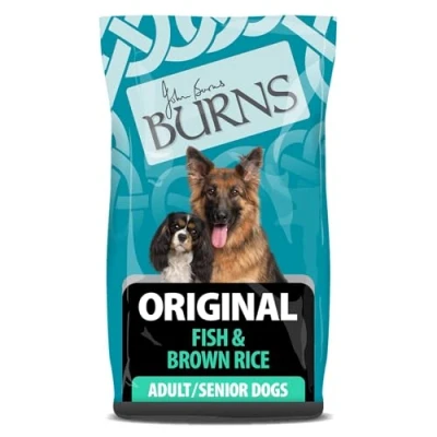 Image of Burns Pet Nutrition Complete Dry Hypoallergenic Dog Food For Adult &amp; Senior Dogs Original Fish Brown Rice (2kg)