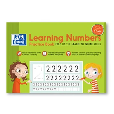 Image of Oxford A4 210 x 297 mm &quot;Ages 4 7 Years&quot; Learning Numbers Children Practice Book with 32 Pages 100080207
