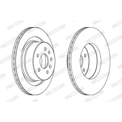 Image of DDF1604, DDF16041 Brake disc FERODO PREMIER DDF1604 300mm 20mm 5 110mm Vented Oiled SAAB: 9 Estate, Saloon